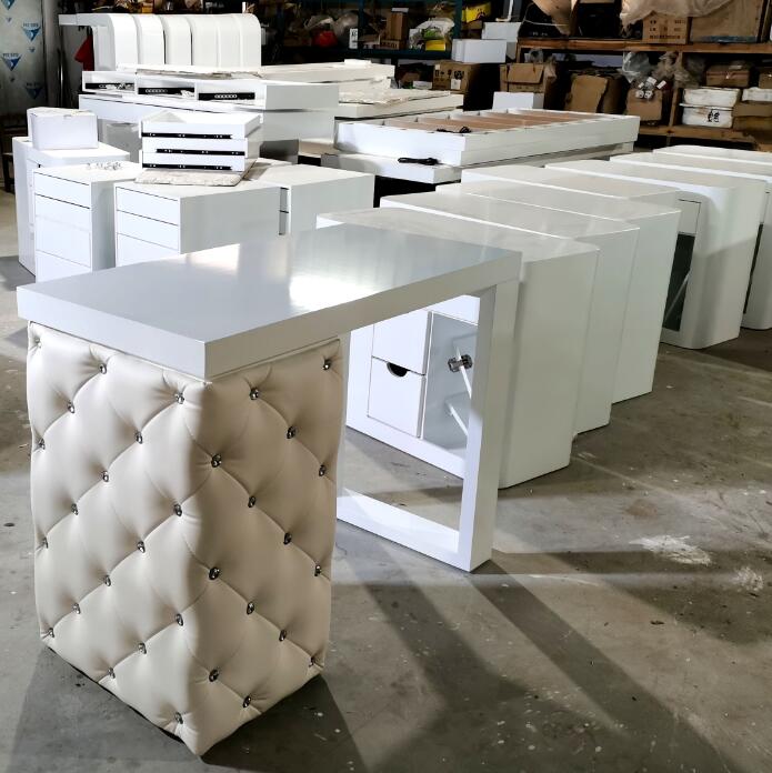 Made in China art manicure nail table with dust collector beauty nail desk dryer station salon furniture